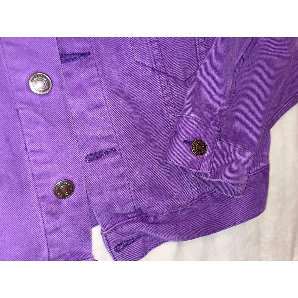 VINTAGE 80s JORDACHE GRAPE DENIM Trucker Boxy Size M Rare - Picture 3 of 7